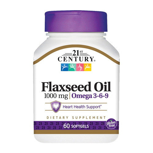 21st Century Flaxseed Oil 1000 mg Softgels, 60 Ea